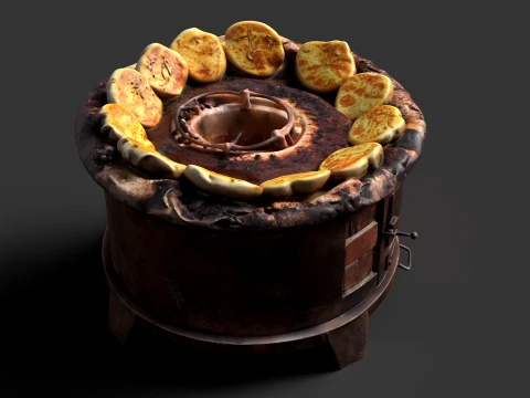 Chinese Fried Pan Stove 3D Model