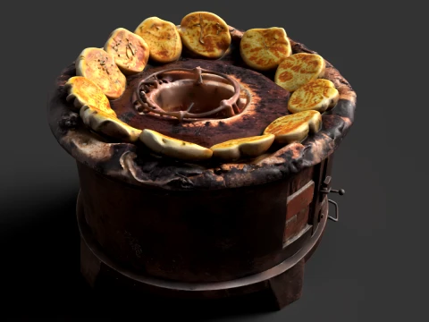 Chinese Fried Pan Stove 3D Model