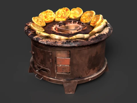 Chinese Fried Pan Stove 3D Model