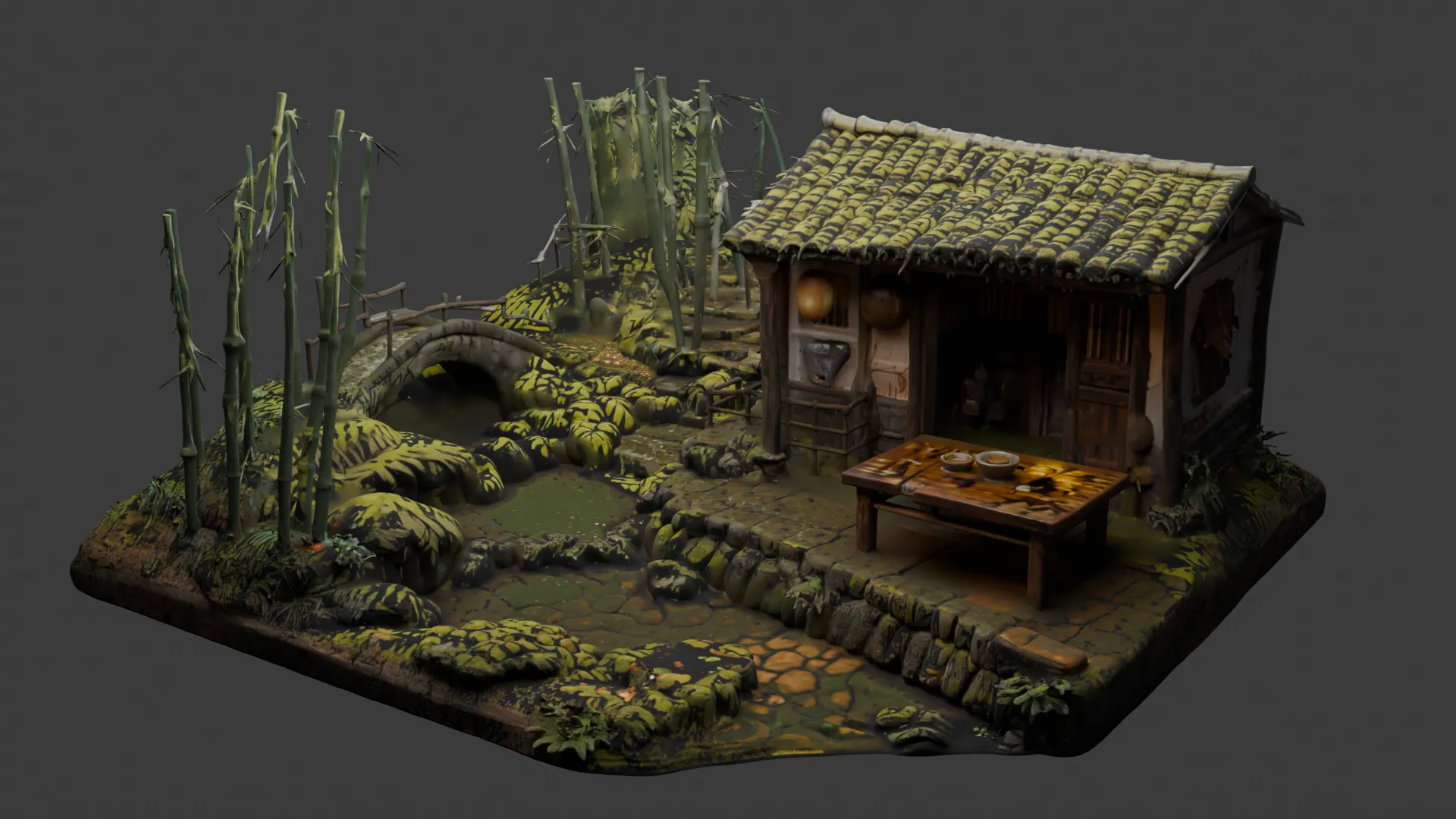 Chinese Ancient House 3D Model .c4d .max .obj .3ds .fbx .stl .blend 