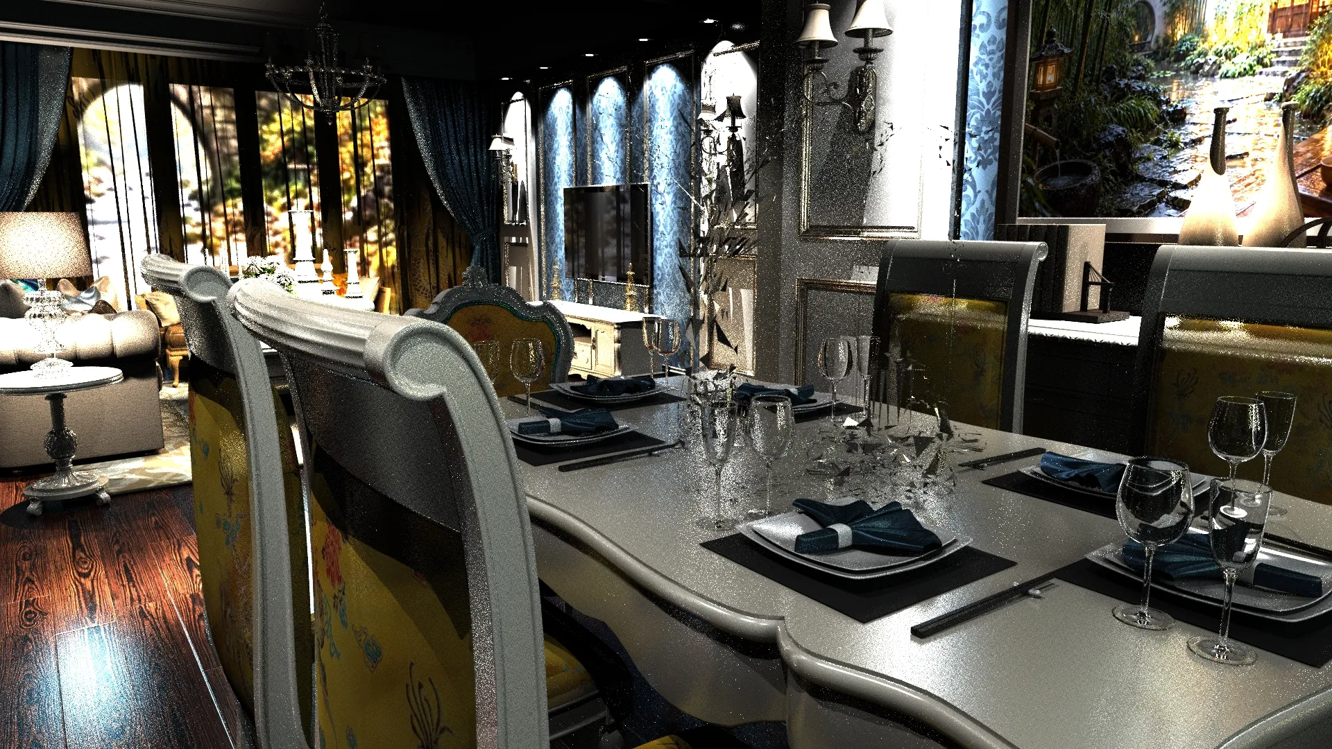 Chinese Restaurant 3D Model .c4d .max .obj .3ds .fbx .stl .blend 