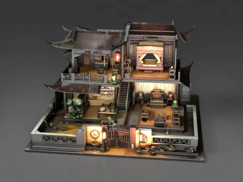 Chinese Ancient House 3D Model