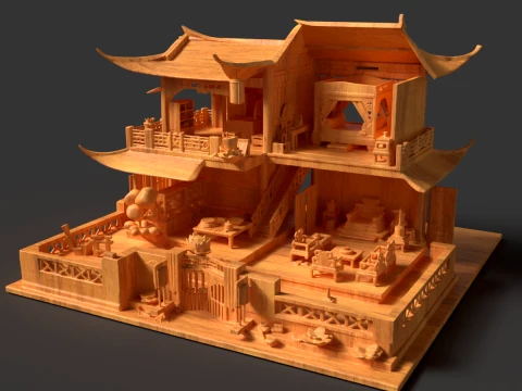 Chinese Ancient House 3D Model