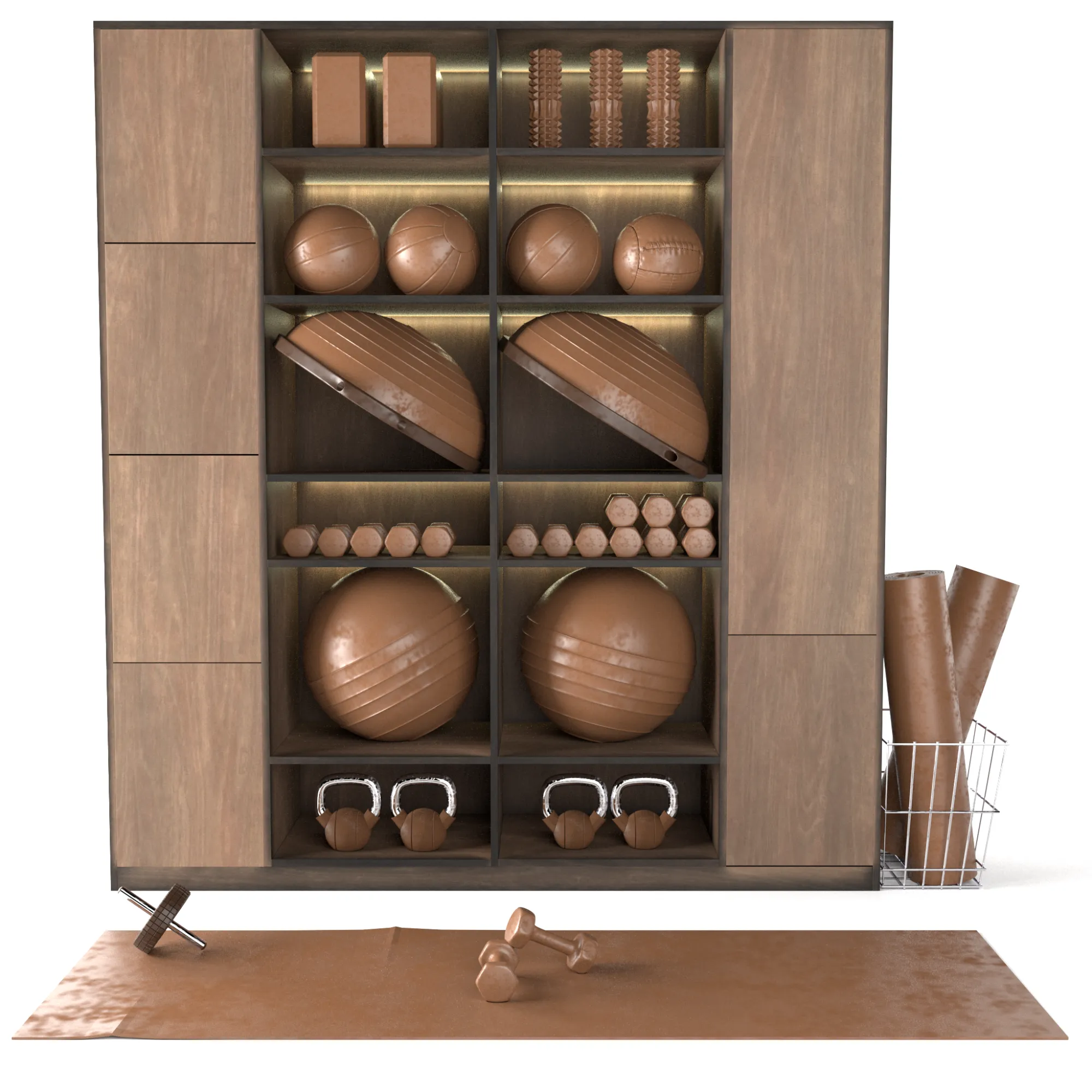 Yoga Fitness Gym Equipment Set42 3D Model .c4d .max .obj .3ds .fbx .stl .blend 