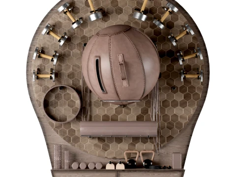 Yoga Fitness Gym Apparatuur Set42 3D Model