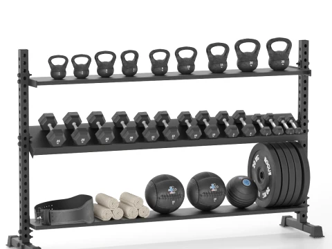 Gym Fitness Bodybuilding-uitrustingset 4 3D Model