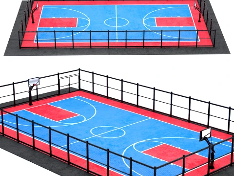 Basketball Court Ground 3D Model