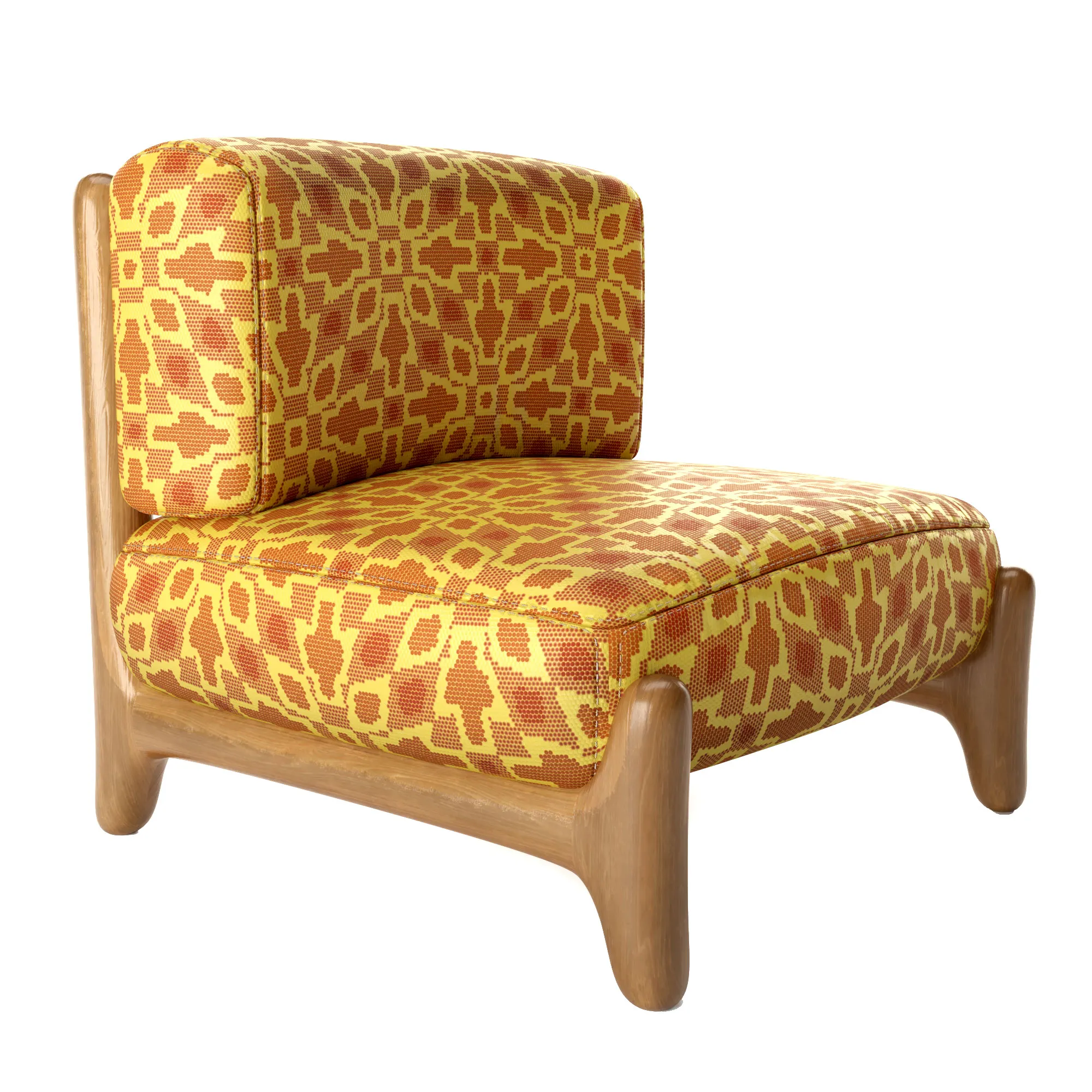 Arm Chair WoodCr 3D Model .c4d .max .obj .3ds .fbx .stl .blend
