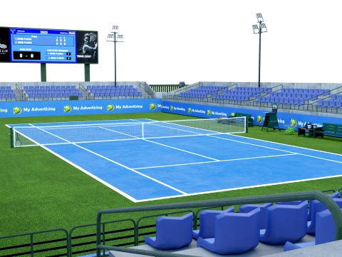 Tennis Stadium Court Ground 3D Model