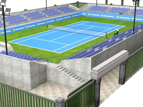 Tennis Stadium Court Ground 3D Model