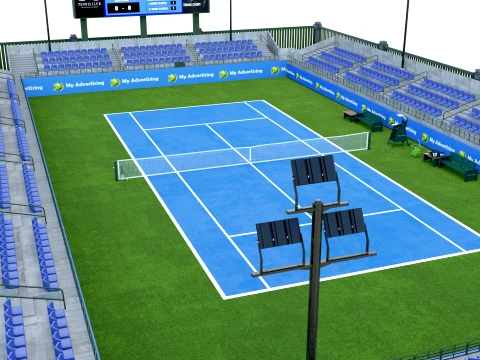 Tennis Stadium Court Ground 3D Model