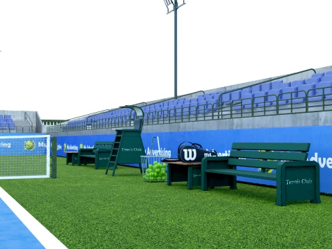 Tennis Stadium Court Ground 3D Model