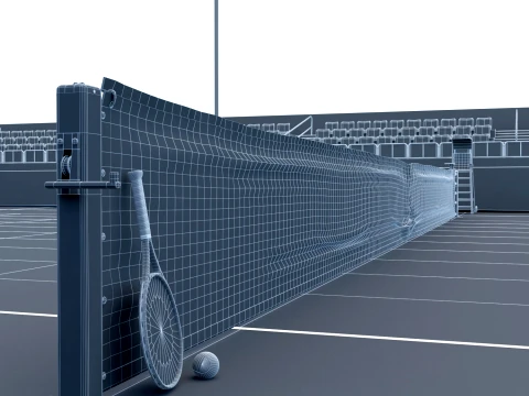 Tennis Stadium Court Ground 3D Model