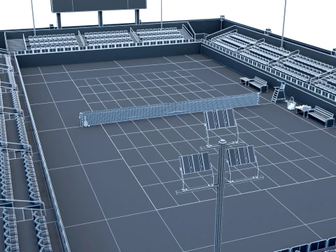 Tennis Stadium Court Ground 3D Model