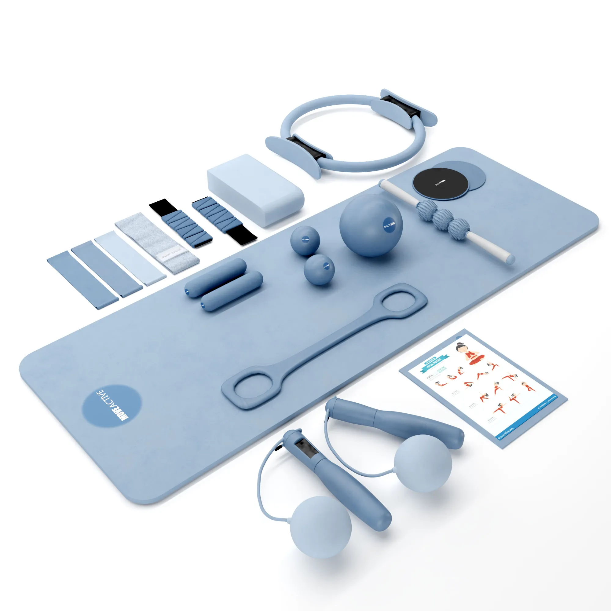 Yoga Equipment Set 073 3D Model .c4d .max .obj .3ds .fbx .stl .blend