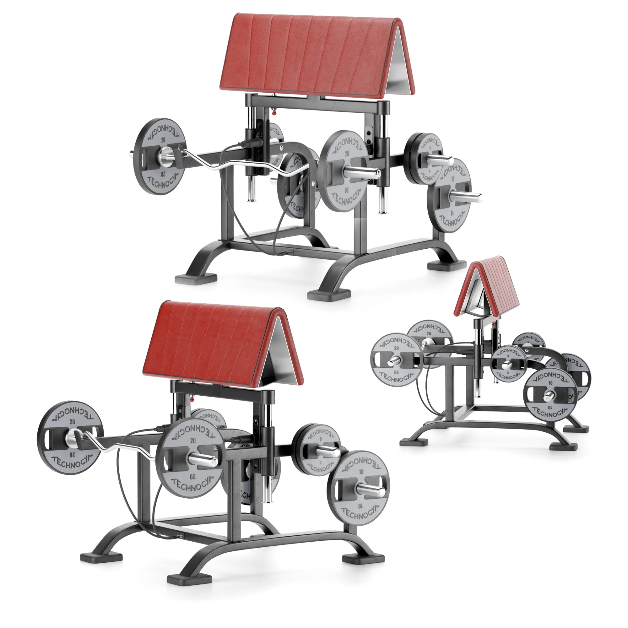 Gym Equipment ADJUSTABLE STANDING CURL BENCH 3D Model .c4d .max .obj .3ds .fbx .stl .blend 