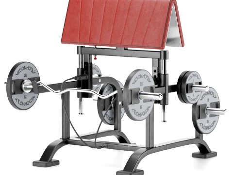 Gym Equipment ADJUSTABLE STANDING CURL BENCH 3D Model