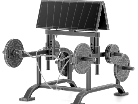 Gym Equipment ADJUSTABLE STANDING CURL BENCH 3D Model