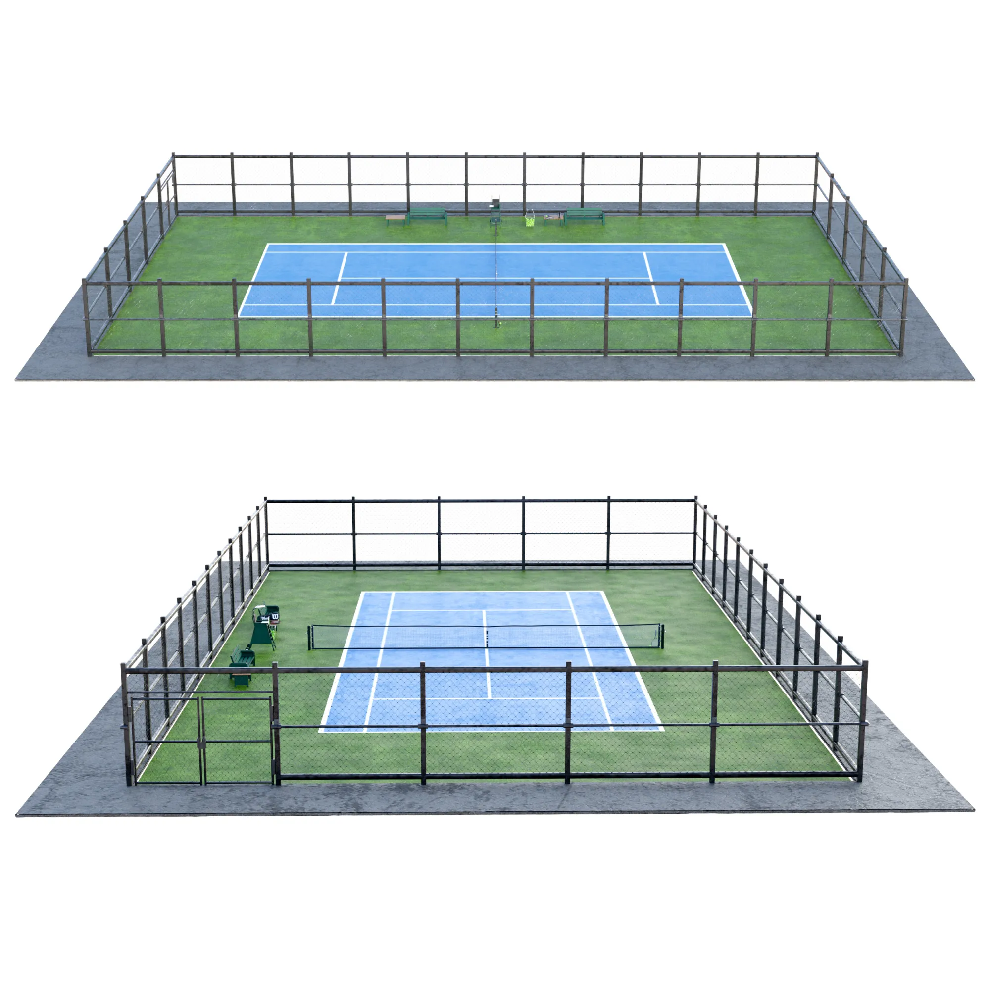 Tennis Court Ground 3D Model .c4d .max .obj .3ds .fbx .stl .blend