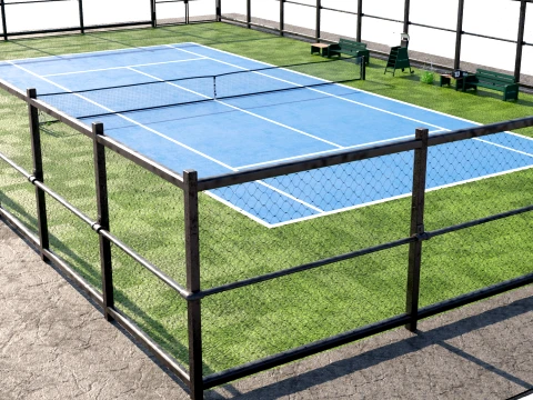 Tennis Court Ground 3D Model