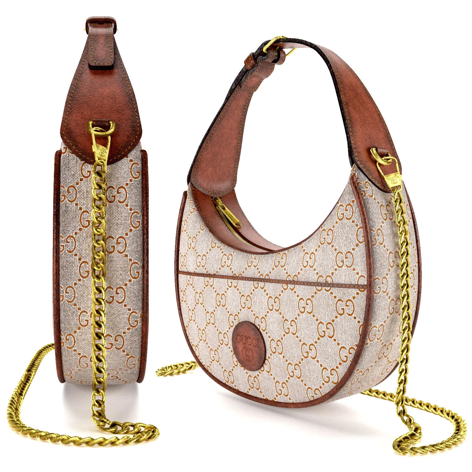 Bag Leather Woman 3D Model .c4d .max .obj .3ds .fbx .stl .blend 