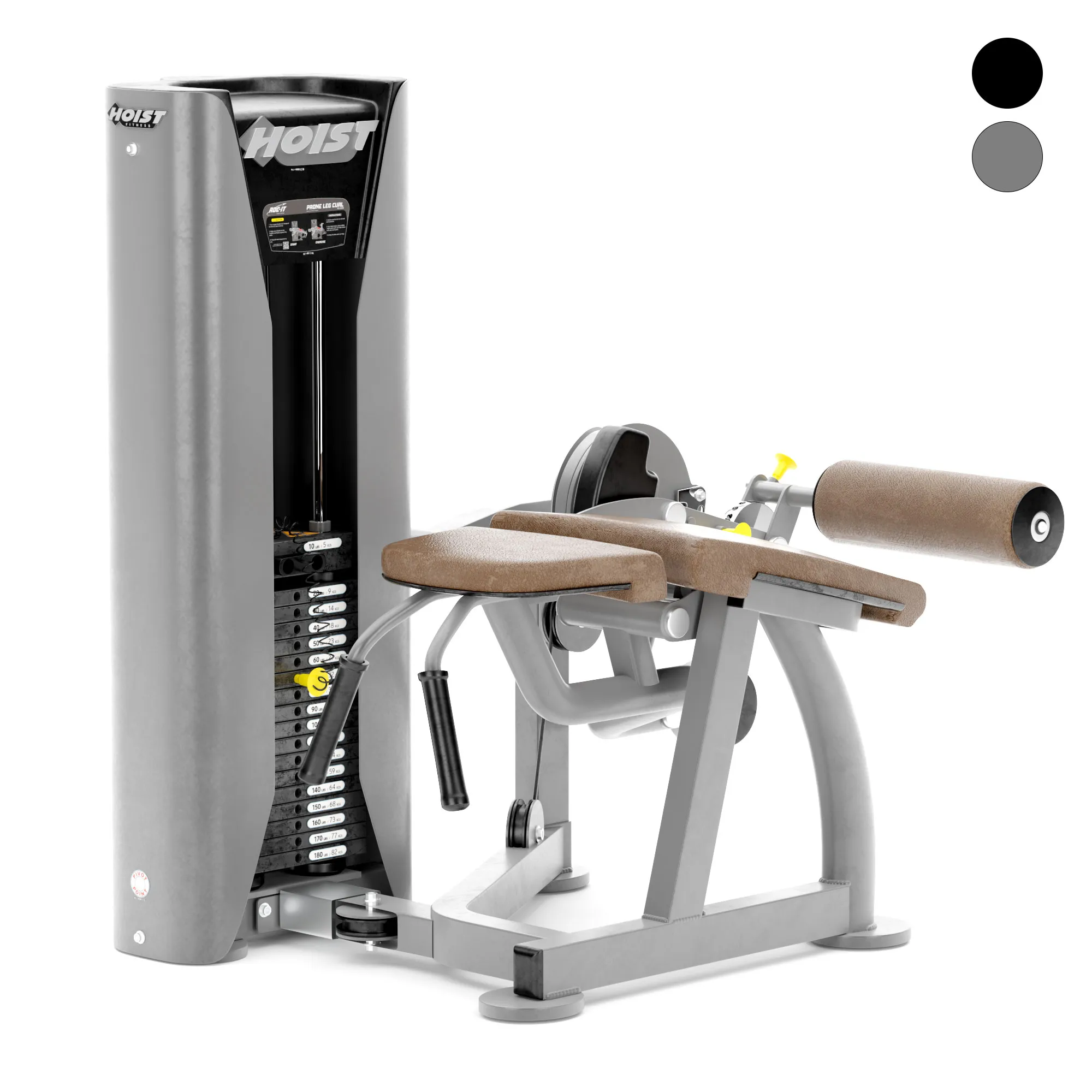 Gym Equipment Hoist fitness RS-2408 Prone Leg Curl Black 3D Model .c4d .max .obj .3ds .fbx .stl .blend 