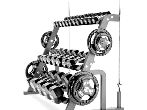 Gym Equipment Storage Racks Weight Set 022 3D Model