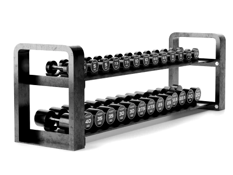 Support de rangement pour &eacute;quipement de gymnastiqueEnsemble de poids d'halt&egrave;res 028 Modèle 3D