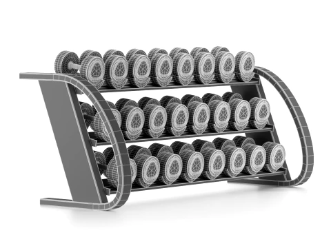 Gym Equipment Storage RackDumbbell Weight Set 034 3D Model