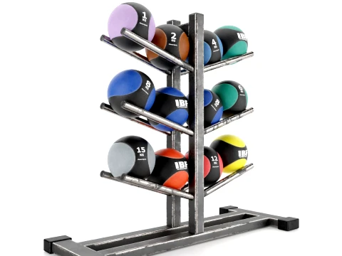 Support de rangement pour &eacute;quipement de gymnastiqueEnsemble de poids d'halt&egrave;res 034 Modèle 3D