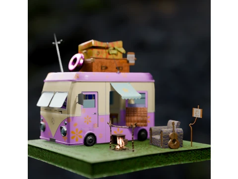 Camping Bus 3D Model