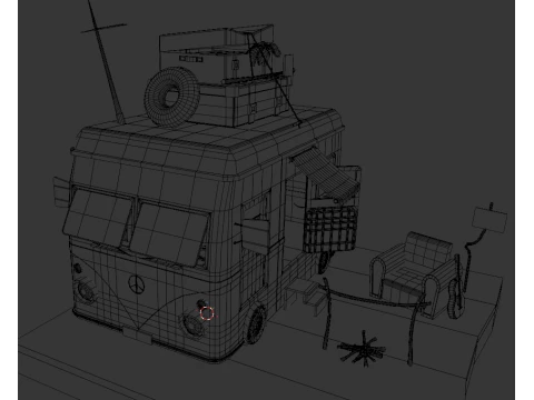 Camping Bus 3D Model