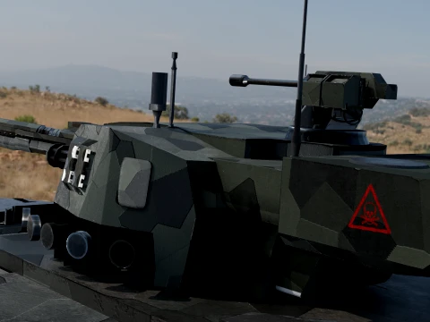 Millitary Battle Tank Low-Poly and High-Poly Game-Ready Modello 3D