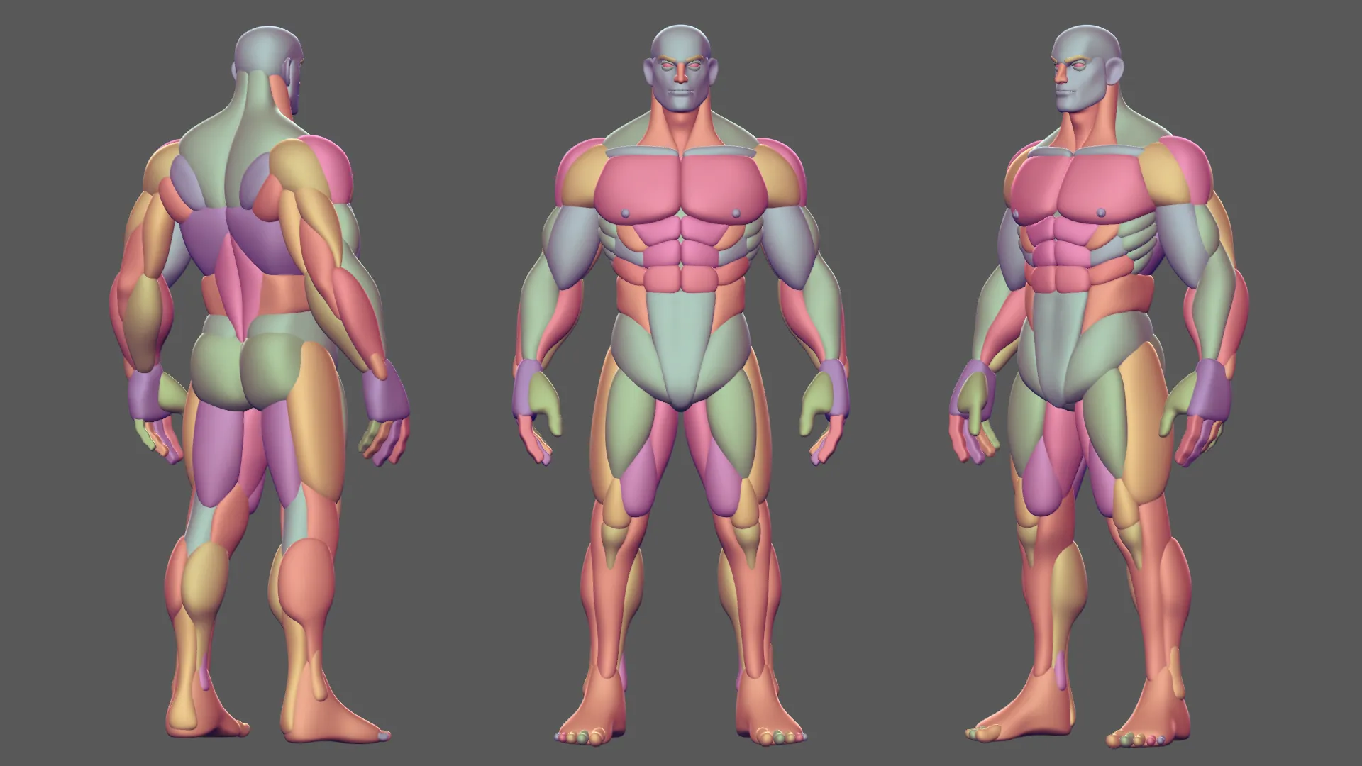 Stylized Man Character Blockout 3D Model .c4d .max .obj .3ds .fbx .stl .blend