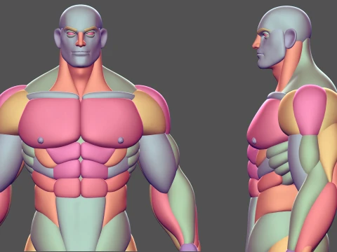 Stylized Man Character Blockout 3D Model
