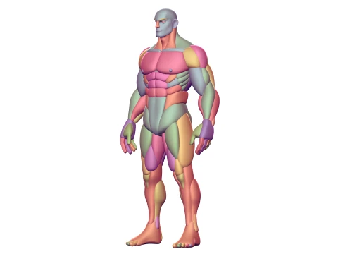 Stylized Man Character Blockout 3D Model