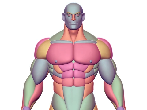 Stylized Man Character Blockout 3D Model