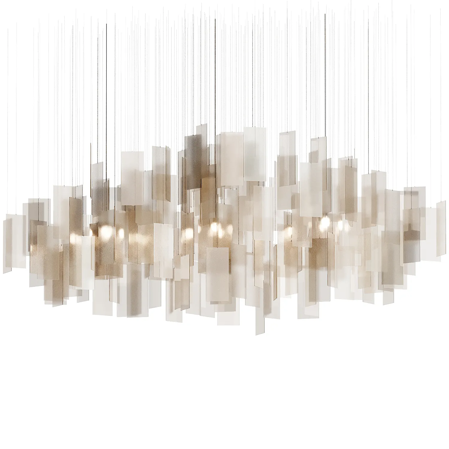 Irregular Propellor Cumulus White Chandelier 3D Model .c4d .max .obj .3ds .fbx .stl .blend 