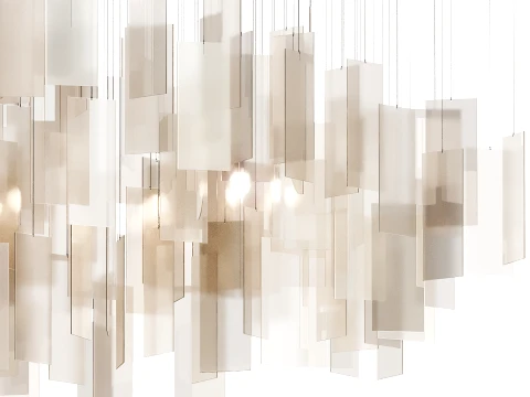 Irregular Propellor Cumulus White Chandelier 3D Model