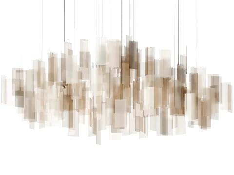 Irregular Propellor Cumulus White Chandelier 3D Model
