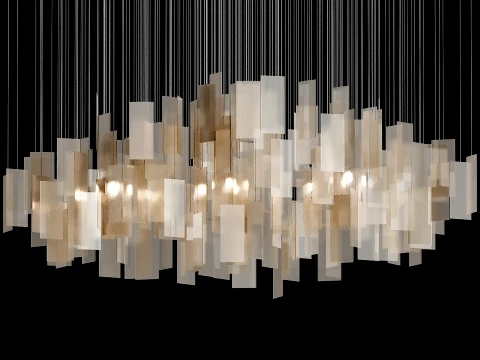 Irregular Propellor Cumulus White Chandelier 3D Model