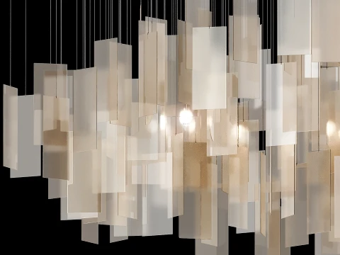 Irregular Propellor Cumulus White Chandelier 3D Model