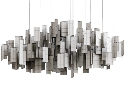 Irregular Propellor Cumulus White Chandelier 3D Model