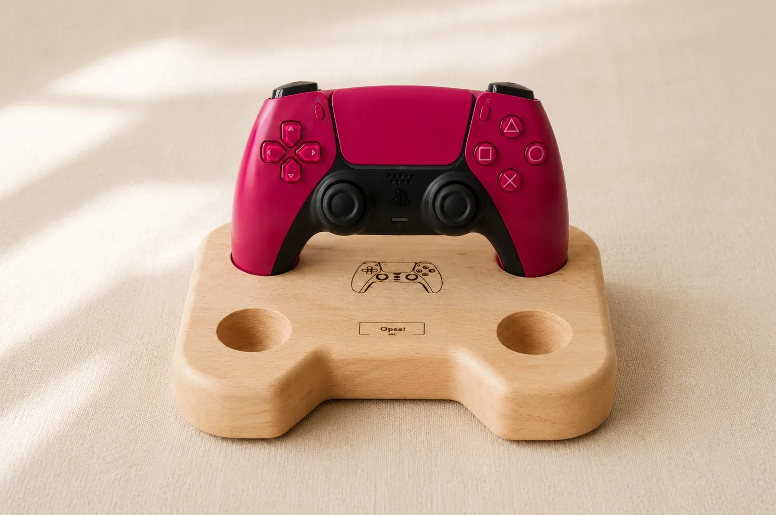 PS5 DualSense Controller Stand Minimalist Wooden Display STL-OBJ 3D Model .c4d .max .obj .3ds .fbx .stl .blend 