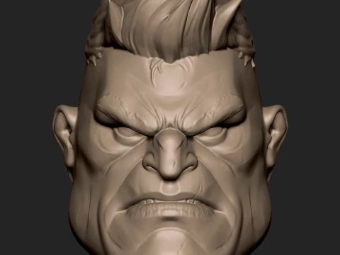 Hulk from Marvel Rivals custom action figure head 3D Print Model