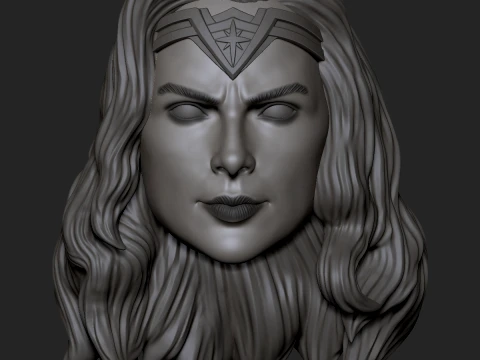 Gal Gadot Wonder Woman op maat gemaakt actiefiguurhoofd 3D printmodel