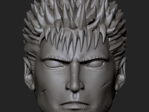 Guts van Berserk op maat gemaakt actiefiguurhoofd 3D printmodel
