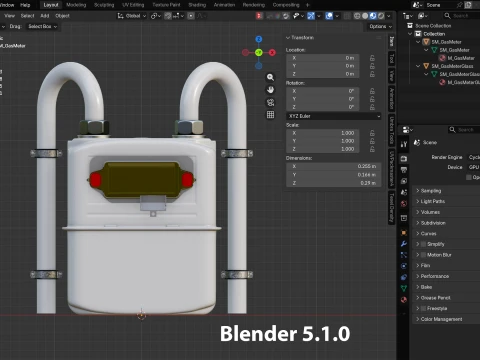 Gas Meter 3D Model