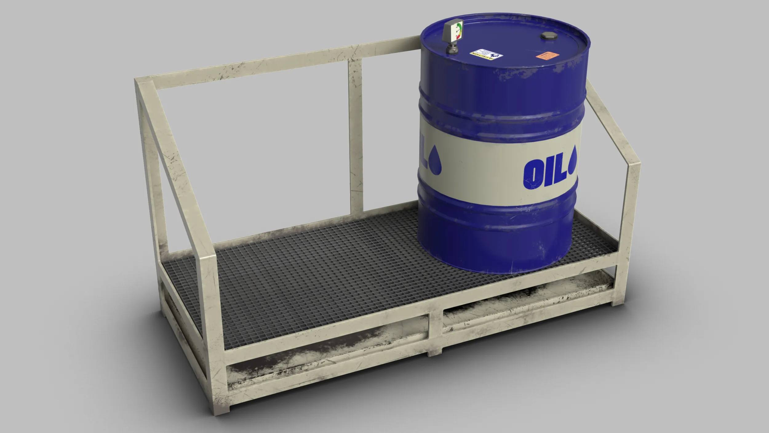 Oil Barrel 3D Model .c4d .max .obj .3ds .fbx .stl .blend 