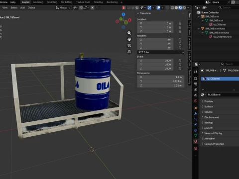 Oil Barrel 3D Model